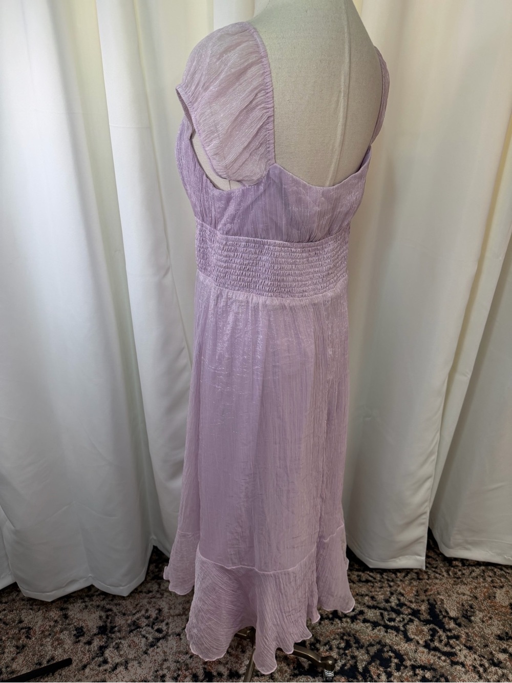 Hutch ‘Cap Sleeve Shimmer Maxi Dress’ in “Lilac Purple” Size Large - Picture 12 of 16